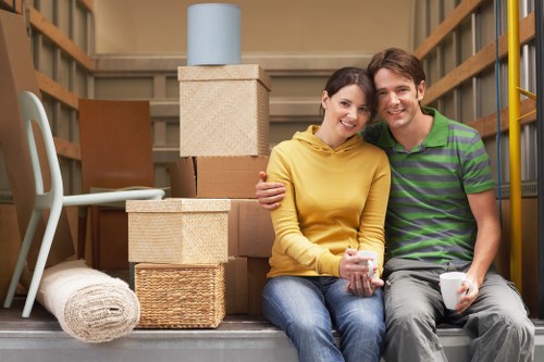 Seasonal household items neatly arranged for storage in Shadwell