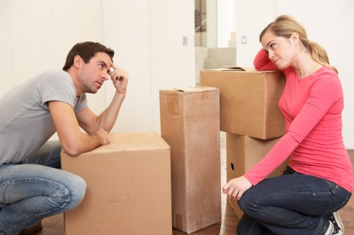 Packed boxes and personal belongings prepared for student storage
