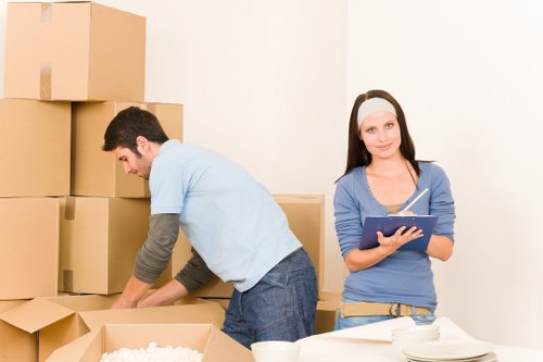 Clean and organized furniture storage space for sofas and tables in Shadwell